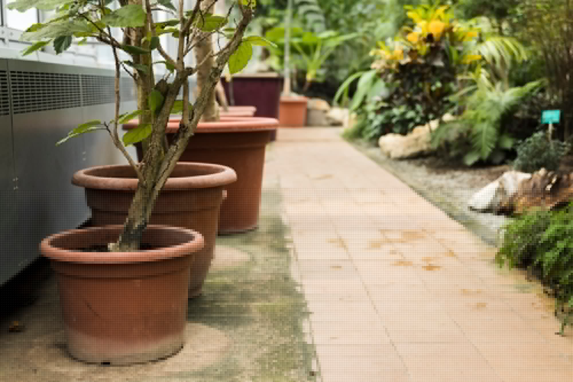 Garden fountain with stone base