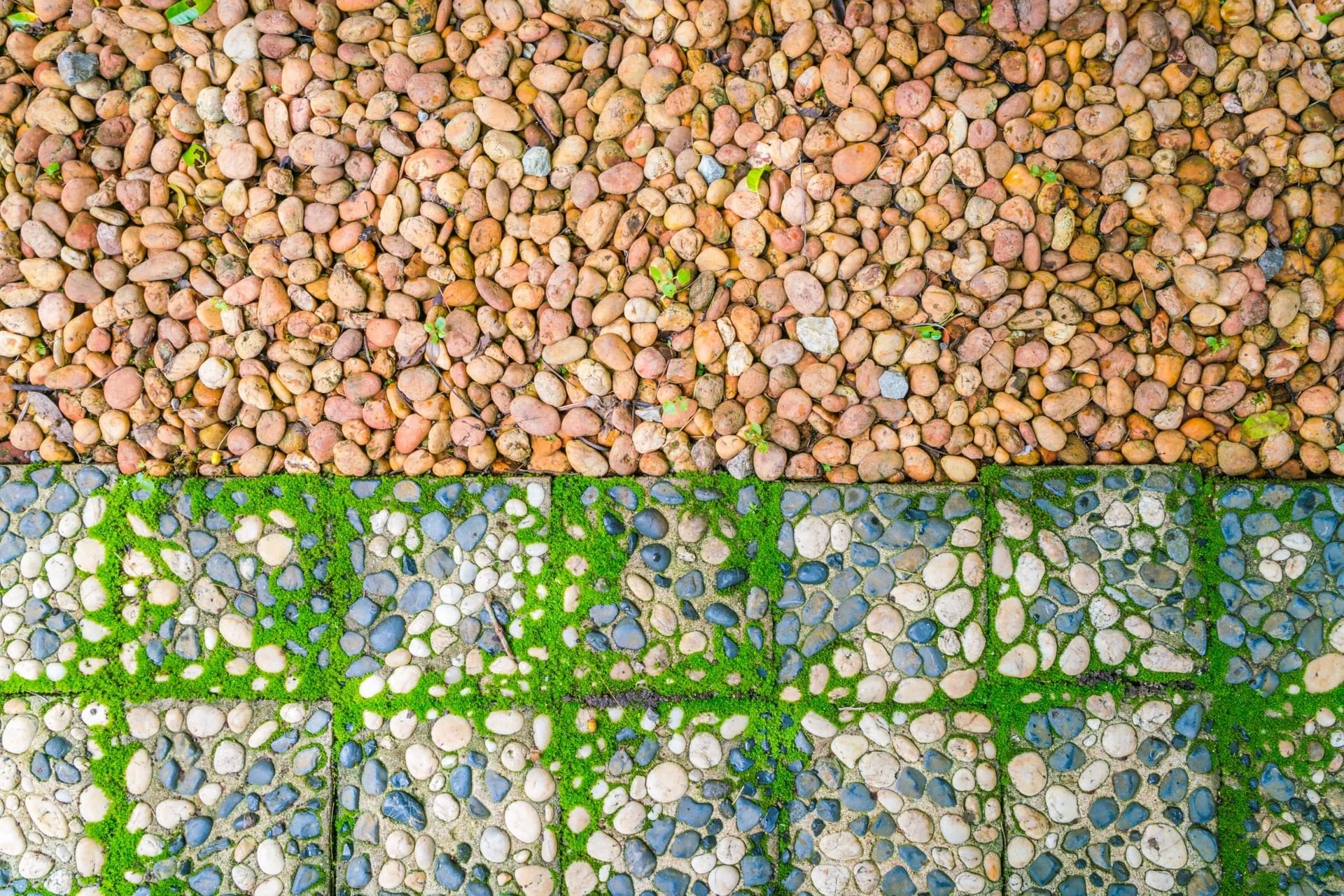 Natural stone surface texture and garden setting